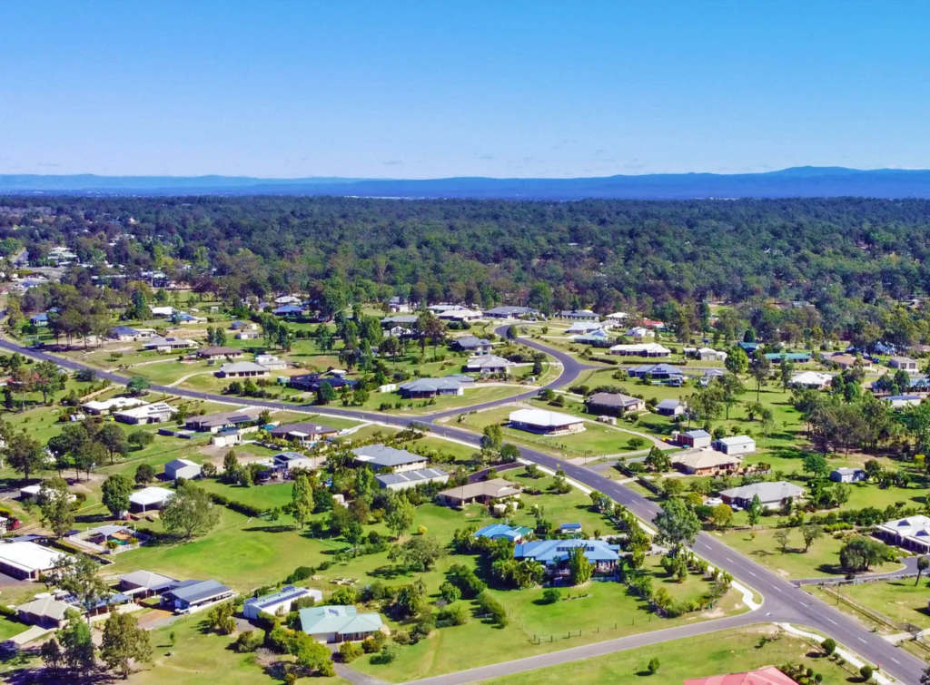 aerial shot of the Lockyer Valley.