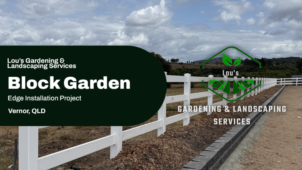 Eziwall block garden edging installation in Vernor QLD