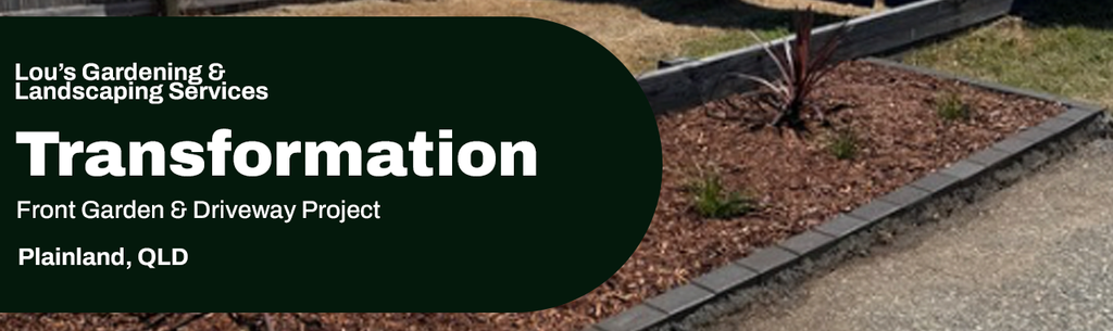 Front garden and driveway landscaping transformation in Plainland QLD